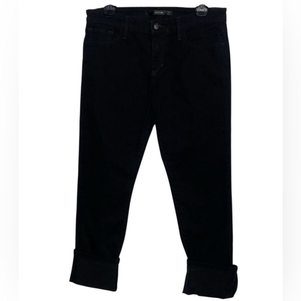 NEW! Joe's Jeans Kimora Cuff Crop Ankle Black Denim Women’s Jeans Size 28